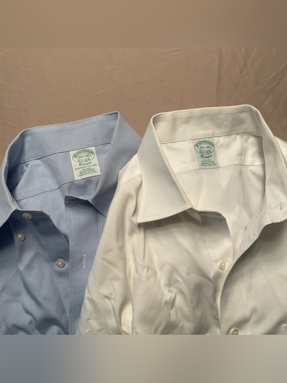 Brooks Brothers Classic Men’s Dress Shirt Lot (2 shirts) size 15.5 - 34